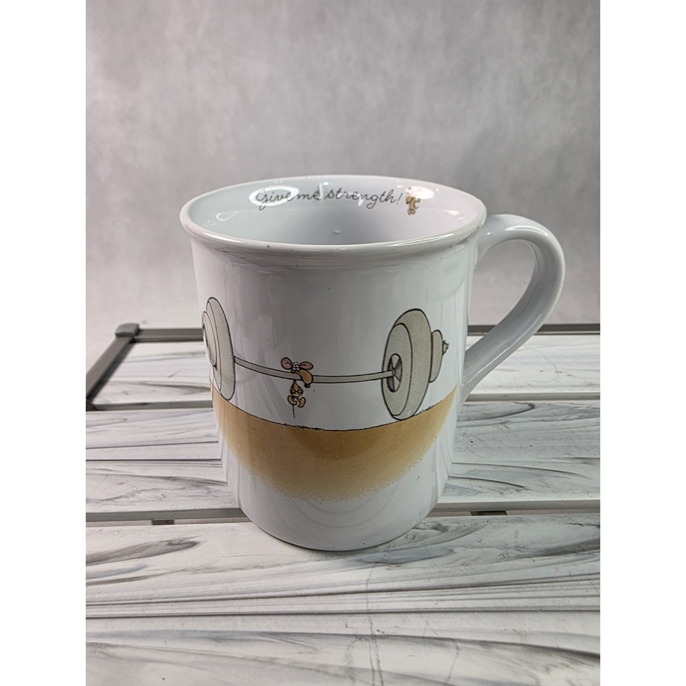 Vintage 1985 Hallmark Rim Shots "Give Me Strength" Coffee Cup Mug Mouse Humor